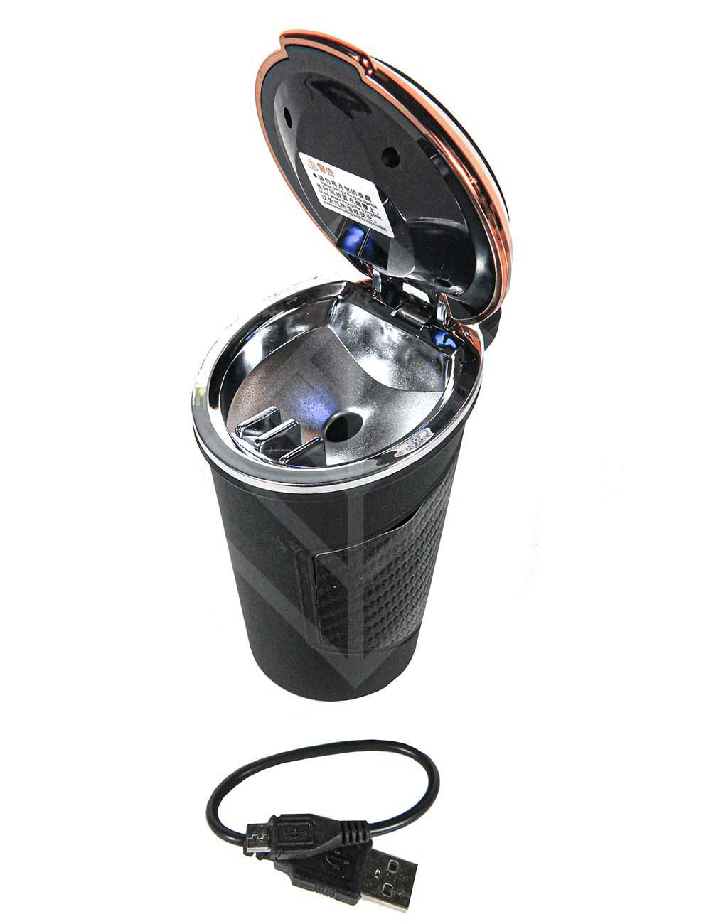 Пепельница Cupholder car w.USB lighter roseg./black/carbon